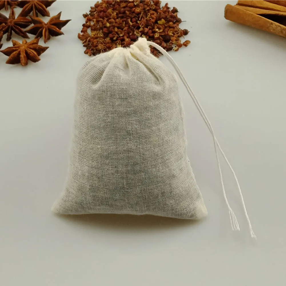 

Reusable Empty Tea Bags with Drawstring Cotton Soup Straining Herbs Bags Coffee Brew Soup Gravy Broth Stew Bags