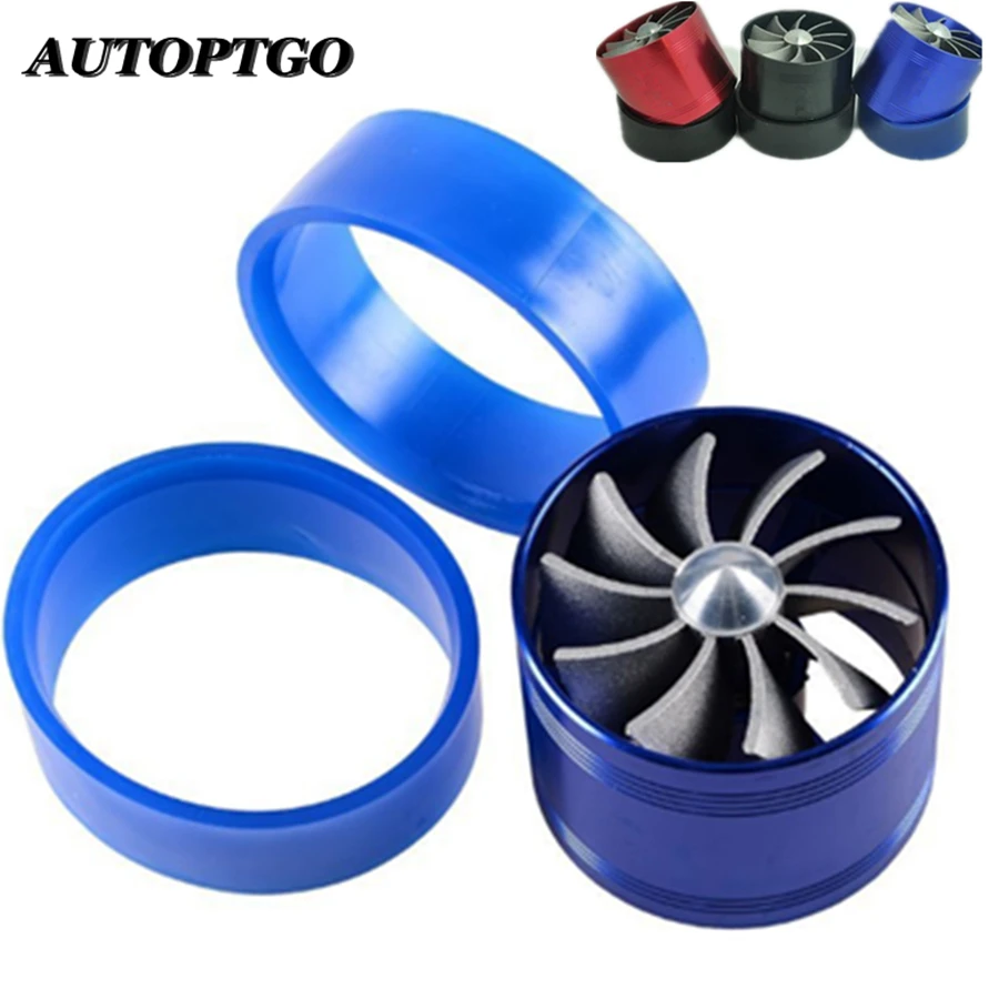 Blue Car Refit Single Side Jet Air Intake Fuel Gas Oil Mpg Saver Blue Car Refit Single Side Jet Air Intake Fuel Gas Oil Mpg Saver Vortex Fan Turbo Turbine Supercharger Kit 64mm 49mm Hose
