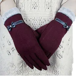 2018 новые модные женские туфли перчатки осень-зима с милым бантом теплая грелка рукавицы Полный Finger варежки Для женщин кашемир женские