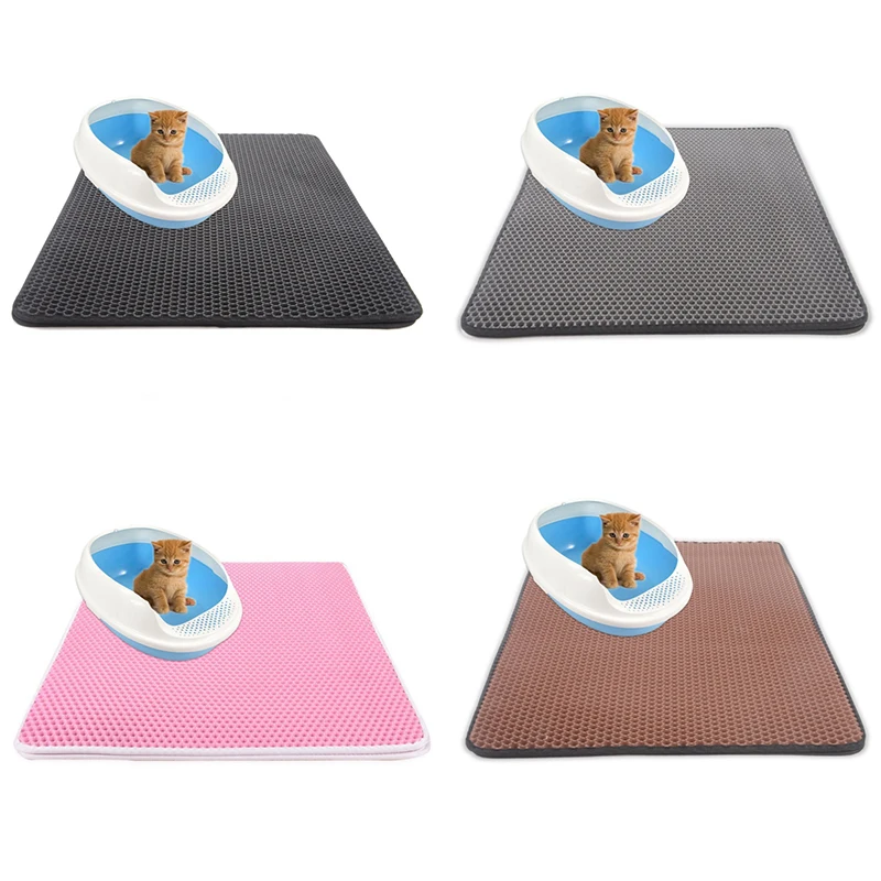 

EVA Double-Layer Cat Litter Trapper Mats Black Gray Cat Litter Mat with Waterproof Bottom Layer Black Cat Bed Cat Supplies Mats