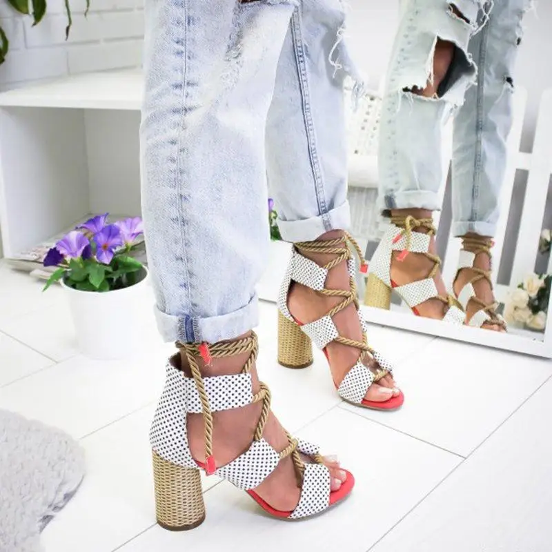Women shoes sandals women 2019 new platform wedges shoes woman high heels hollow lace-up sandals female zapatos de mujer (2)