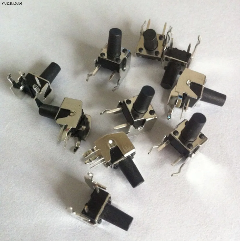 10PCS 6x6x12.0mm Right Angle 2 Pin Momentary Tactile Tact Push Button