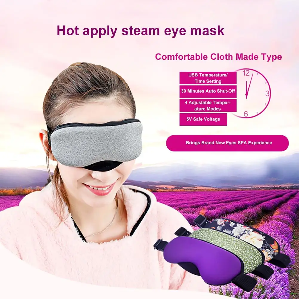 

Fashion USB Temperature Control Heat Steam Electric Eye Mask Tired Compress Hot Cold Pad