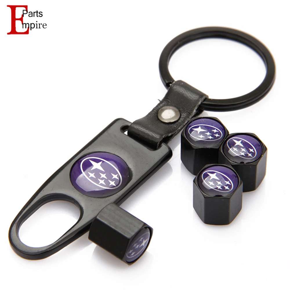 4Pcs/set Stainless Steel Wheel Tire Valve Stems Caps Wrench For Subaru