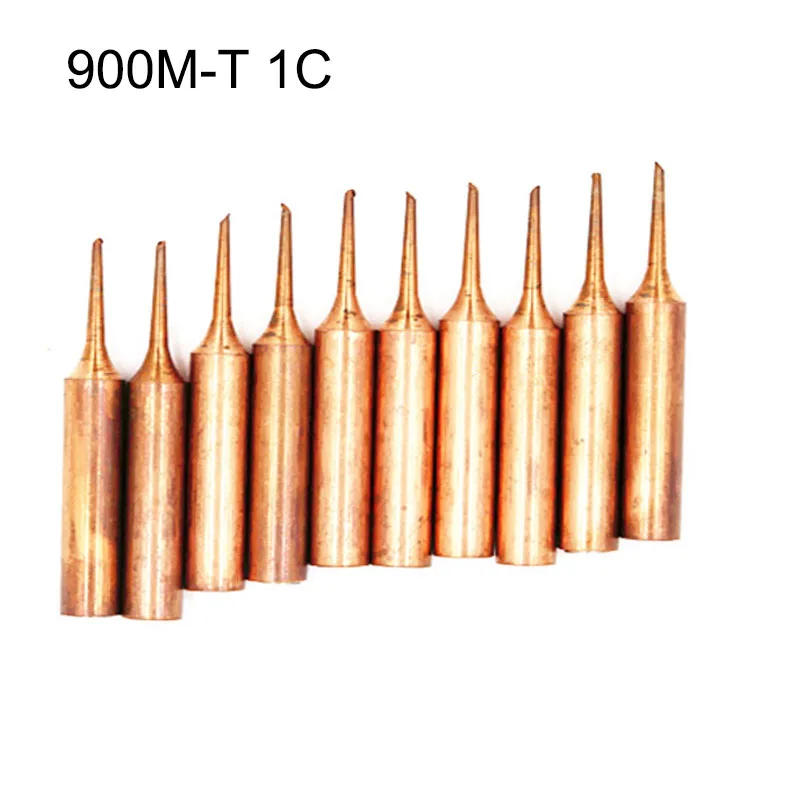 10pcs/lot 900M-T copper soldering iron tip Lead-free Solder tip 933.376.907.913.951,898D,852D+1pcs Soldering sleeve