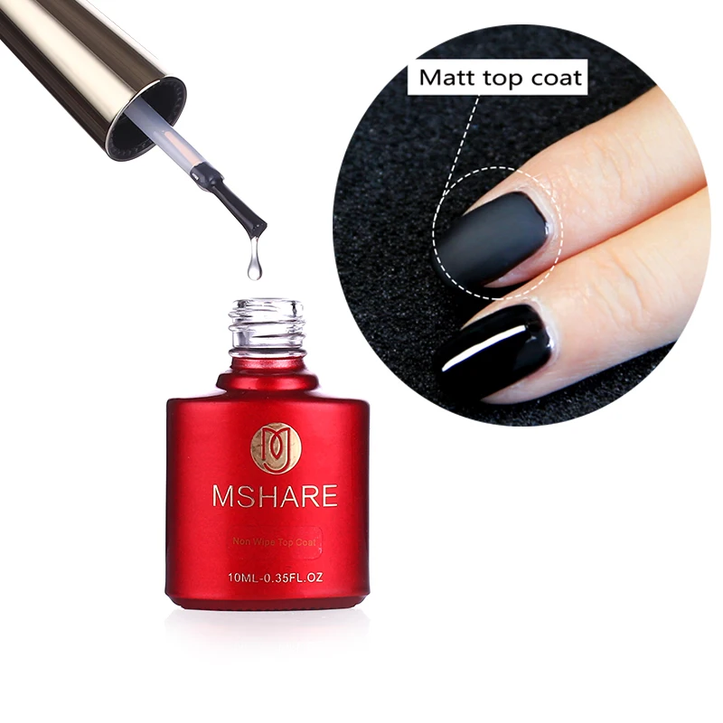 

MSHARE Matte Top Coat Transparent Top Coat Gel Lacquer Long Lasting Nail Gel Polish Tips Nail Art