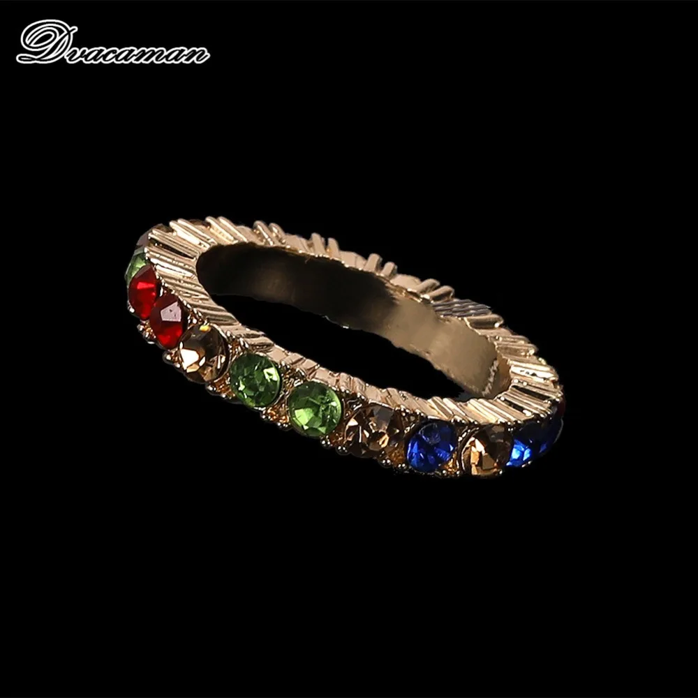 Dvacaman Boho новые очаровательные многоцветные кольца с кристаллами для женщин золотые металлические массивные кольца на палец Свадебные романтические вечерние ювелирные изделия