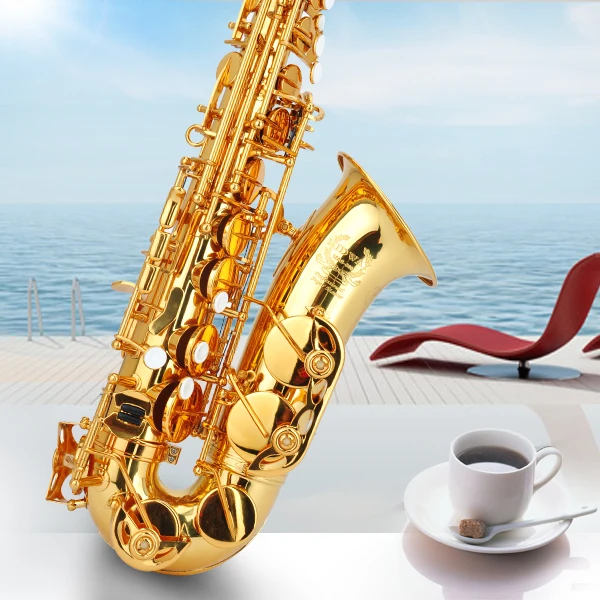 Cheap Best Selling Alto Saxophone Eb Flat Electrophoresis Gold Saxophone Alto Professional  Musical Instrument With Accessories