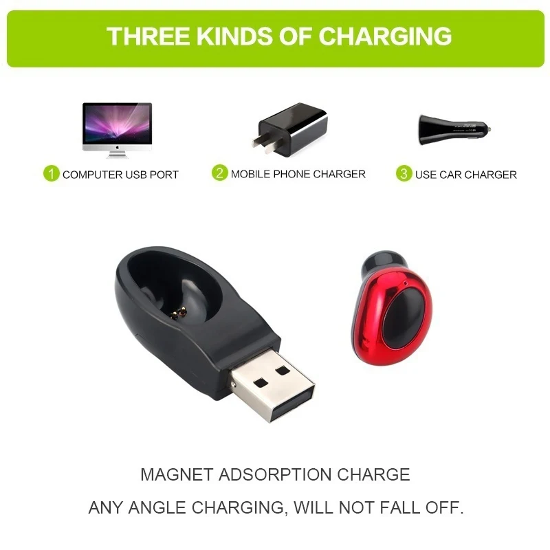 Vtin Mini Wireless Bluetooth Earphones In Ear Earpiece Invisible Headset Handsfree Magnet USB Charger Earbuds Cordless Earphones (18)