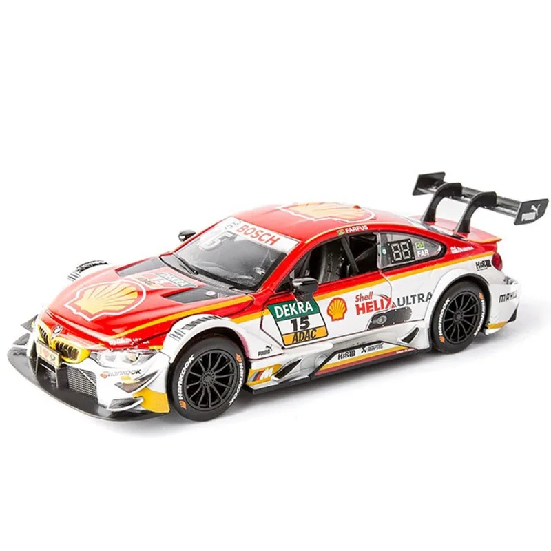 

1:32 BM M4 Diecast car model Collection decoration sound light Pull back kids toys Rally sports car metallic material