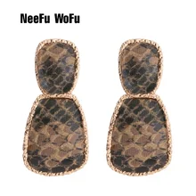 

NeeFu WoFu Drop Earring Tiger Leather Earring Alloy Drip Large Long Big Earrings Woman Brinco Ear Oorbellen Christmas Gift