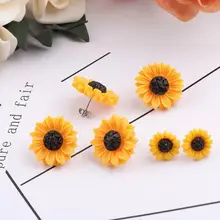 Новое поступление завод смолы женские классические серьги-гвоздики индивидуальные подсолнухи серьги Модные ювелирные изделия женские аксессуары