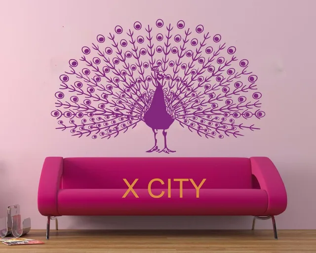 peafowl dance peacock bird wall art graphic sticker die cut vinyl