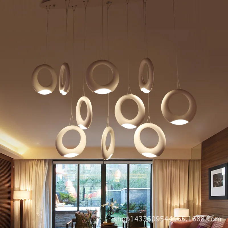 

Modern Creative Nordic1/3/5 ring shape acryl pendent lamp for Hall Restaurants dining room Hanging Lamp AC 90-265v A133