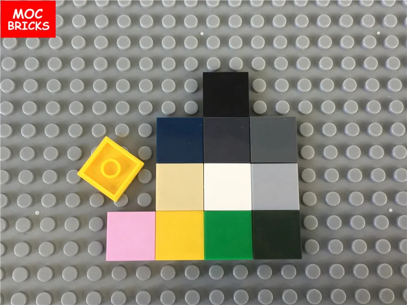 10 шт./лот MOC кирпичи Красочные Гладкие модульные плитки 2x2 подходит для 3068 DIY