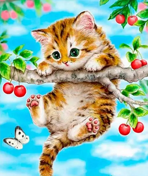 

DIY Diamond Painting Cartoon Cat Full Drill Rhinestone cross stitch kits handmade embroider Crafts gift for Children