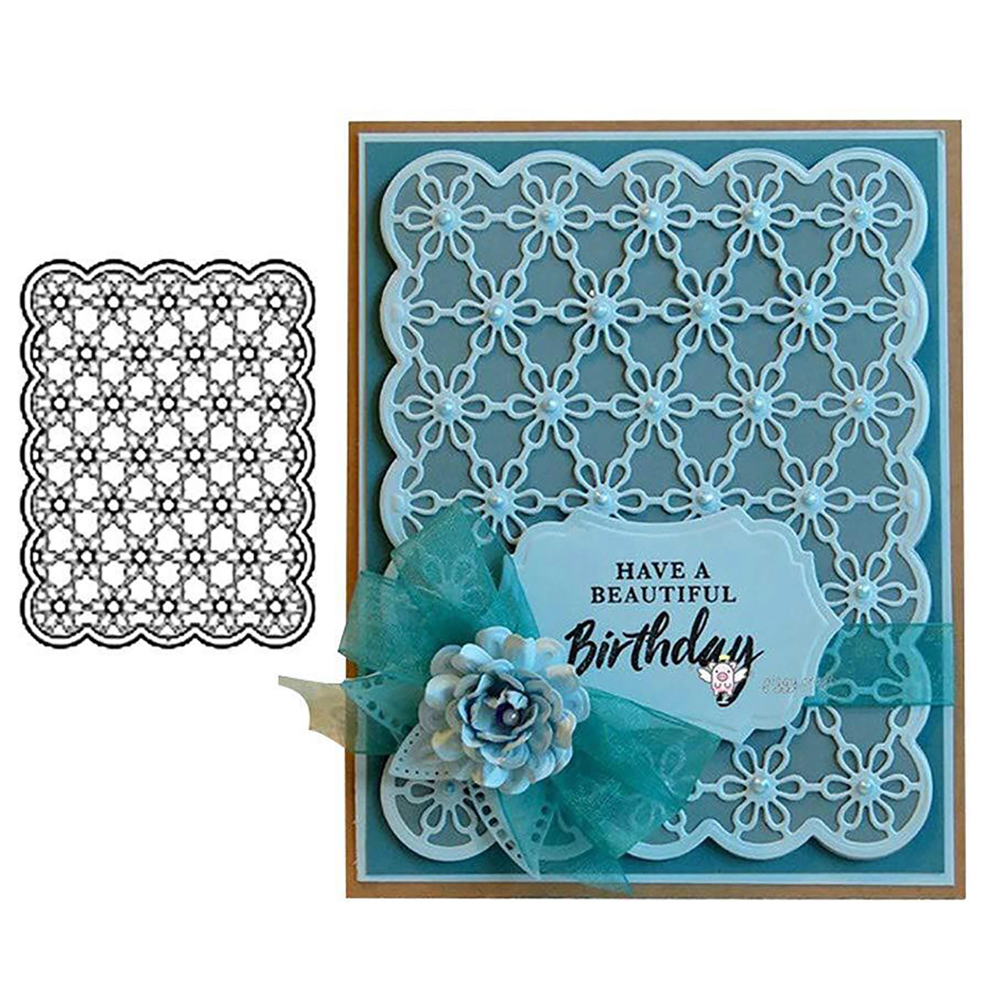 

Rectangle Flowers Frame Metal Cutting Dies For DIY Scrapbooking Album Paper Cards Decorative Craft Embossing Circle Die cut