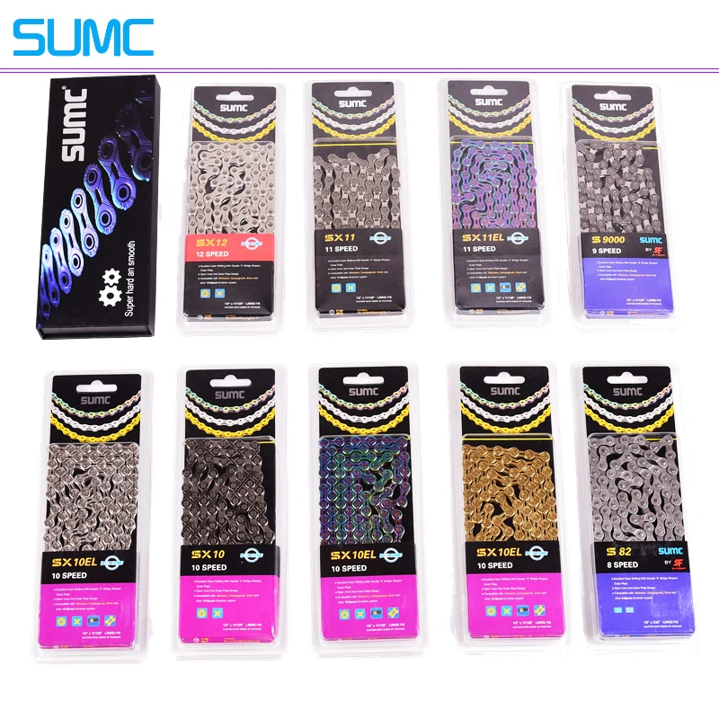 SUMC الجبلية الطريق دراجة دراجة سلسلة خفيفة للغاية 7/8/9/10/11/12 سرعة سلسلة ل SHIMANO سلسلة دراجة أجزاء اكسسوارات