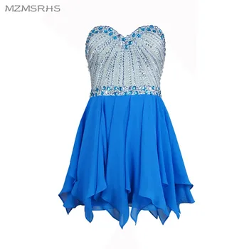 

MZMSRHS Short Exqusite Homecoming Dresses Gorgeous Crystal Beaded Grade Graduation For Prom Party Girls Gown