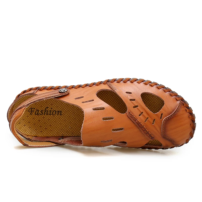 red Hommes Plat Chaussures Nouveau Sandales Brown Cuir Brown yellow À Décontracté Noir Résistant Avec En L'usure Sac De 6qdwYd1