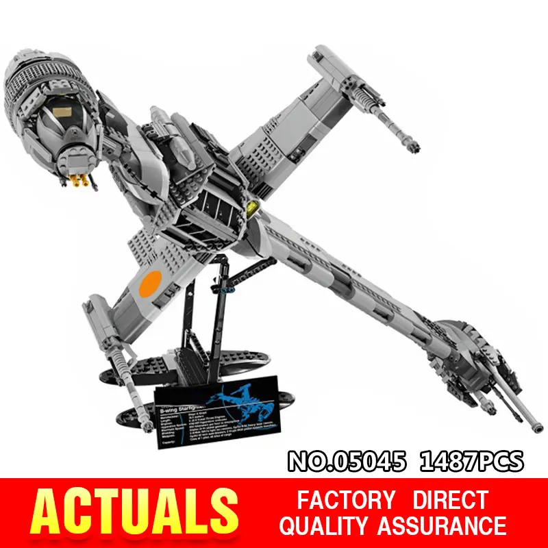 Star 1487Pcs 05045 fighter Wars Genuine The B-wing Educational Bricks Toys for Children toys Gift model LegoINGlys 10227 | Игрушки и