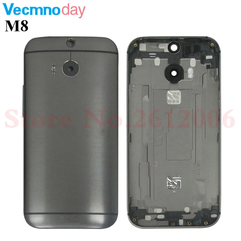 

New Metal Back Cover For HTC M8 831C Battery Cover Back Rear Housing Doori With Power Volume Buttons Camera Lens
