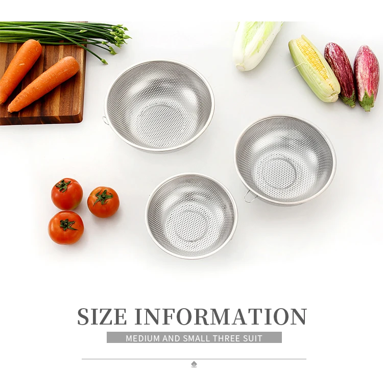 ORZ 3 шт. кухня набор дуршлагов овощи фрукты стиральная дуршлаг из нержавеющей стали сито для мытья корзина для хранения