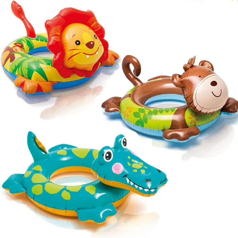 Рождество Лето Дети мультфильм плавать кольцо Лев Обезьяна крокодил надувная лодка для плавания игра игрушки для купания водный бассейн трубка
