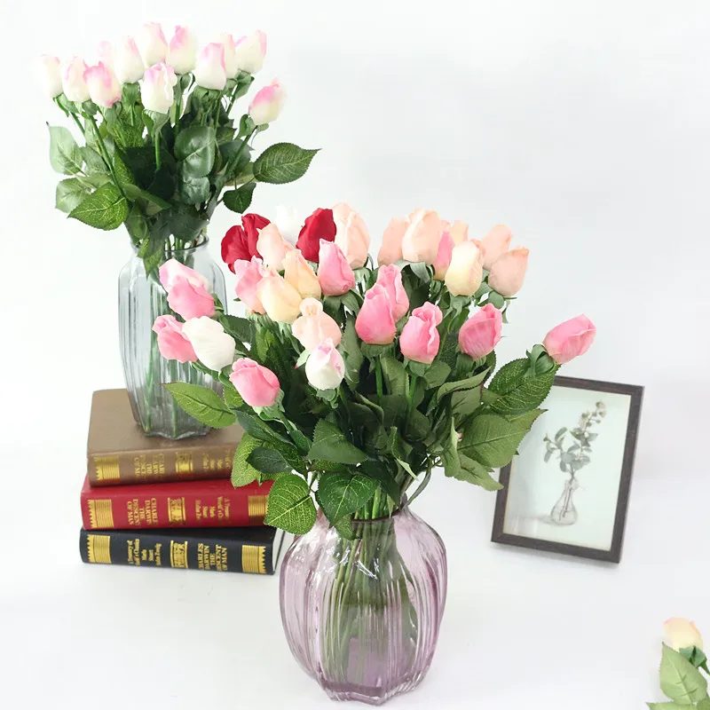 Flone Real Touch Artificial Rose Flowers Simulation Flower Latex Flower Branch Bouquet Wedding Home Party Table Decor Floral (5)