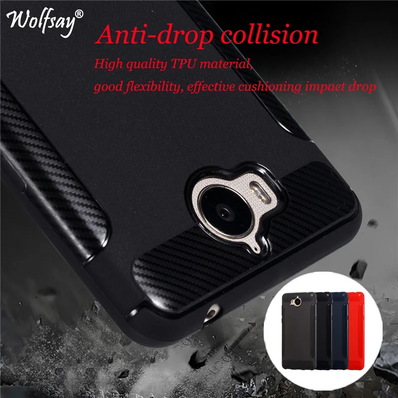 

Wolfsay Fiber Wing TPU Phone Cases For Huawei Y6 2017 Case Y5 2017 Soft Silicone Back Cover for Huawei Y6 2017 Coque Bumper