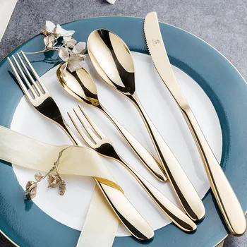 

20PC RoseGold Tableware Set Stainless Steel Cutlery Set Western Food Tableware Luxury Fork Knife TablespoonCutlery Set Drop ship