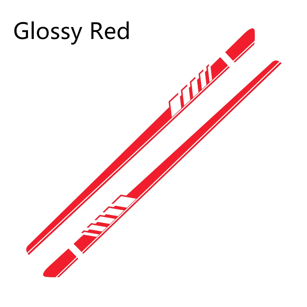 Автомобильные боковые наклейки на юбку, авто длинные полосы, виниловые Стильные наклейки для Audi A3 8P 8V A4 B6 B8 B7 A6 C5 C6 C7 Q5 Q7 TT, автомобильные аксессуары - Название цвета: Glossy Red