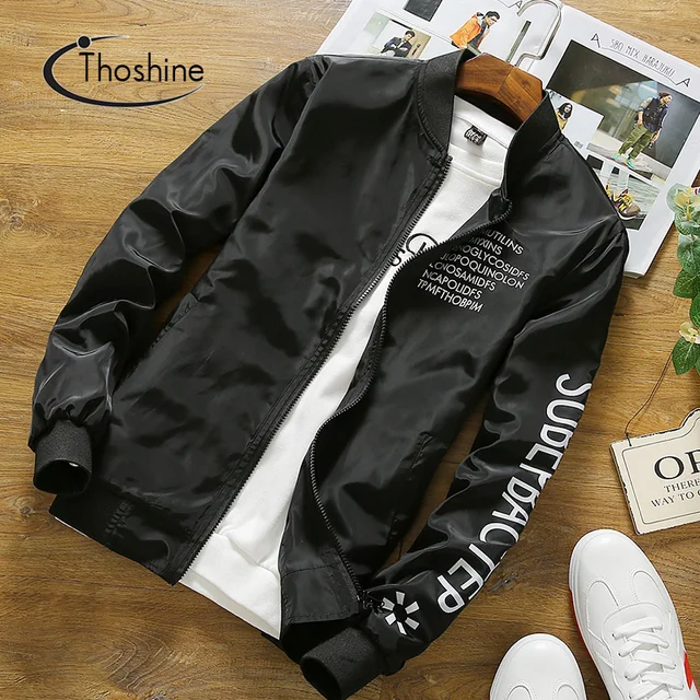 Thoshine Brand Spring Autumn Men Fashion Letter Pattern