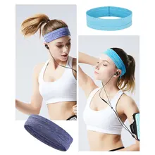 Модные для женщин спортивные лента для волос при занятиях йогой оголовье мода сплошной цвет дамы эластичный Йога Спорт Бег оголовье