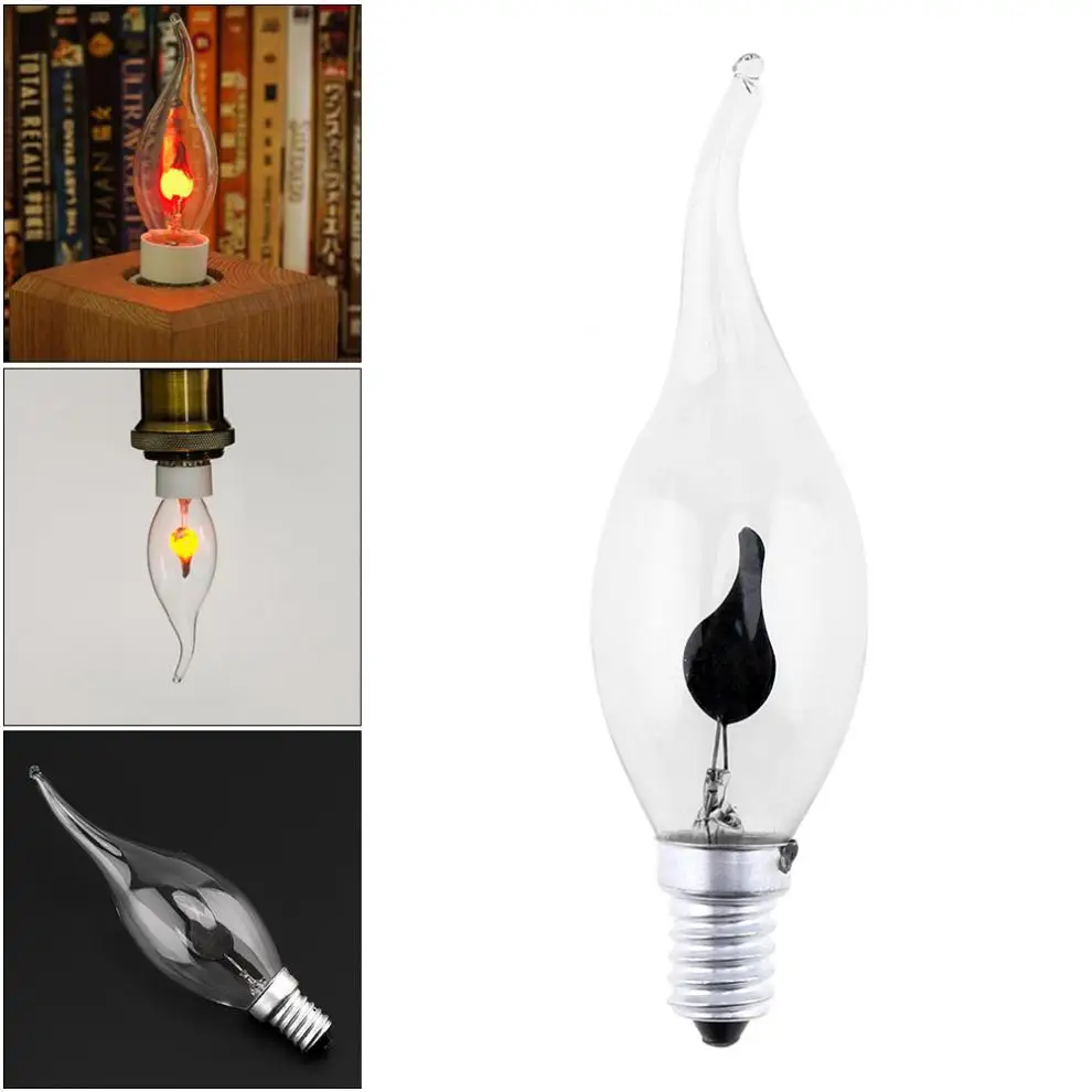 

E14 LED Flame Draft Bulb E14 C35 Edison Bubble Screw Vintage Energy Saving Decorative Light Bulb for Christmas Holiday Home