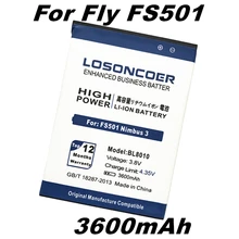 LOSONCOER 3600 мАч BL8010 батарея для fly FS501 Nimbus 3 BL 8010 8010 литий-ионный полимерный аккумулятор