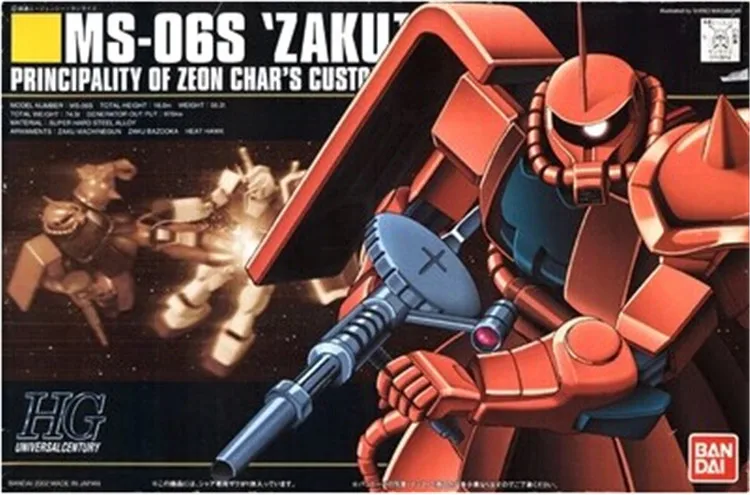 Bandai Gundam 12814 HGUC 1/144 032 MS-06S Заку II мобильный костюм сборки модель Наборы фигурки