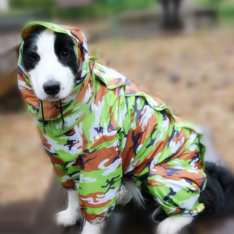 Cool Camouflage Pet Dog Raincoat Hoody Waterproof Rain Lovely Jackets