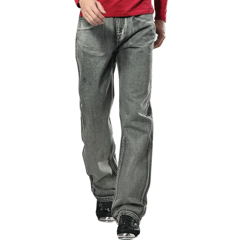 Мужские брендовые джинсы высокого качества серые мужские Ретро мешковатые джинсы хип-хоп свободные джинсовые штаны для скейтборда брендовая одежда размер 28-48 - Цвет: Gray