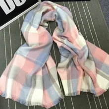 Autumn Winter 2016 Warm Tartan Plaid Scarf New Designer Thick Women Cashmere Basic Shawls Women s