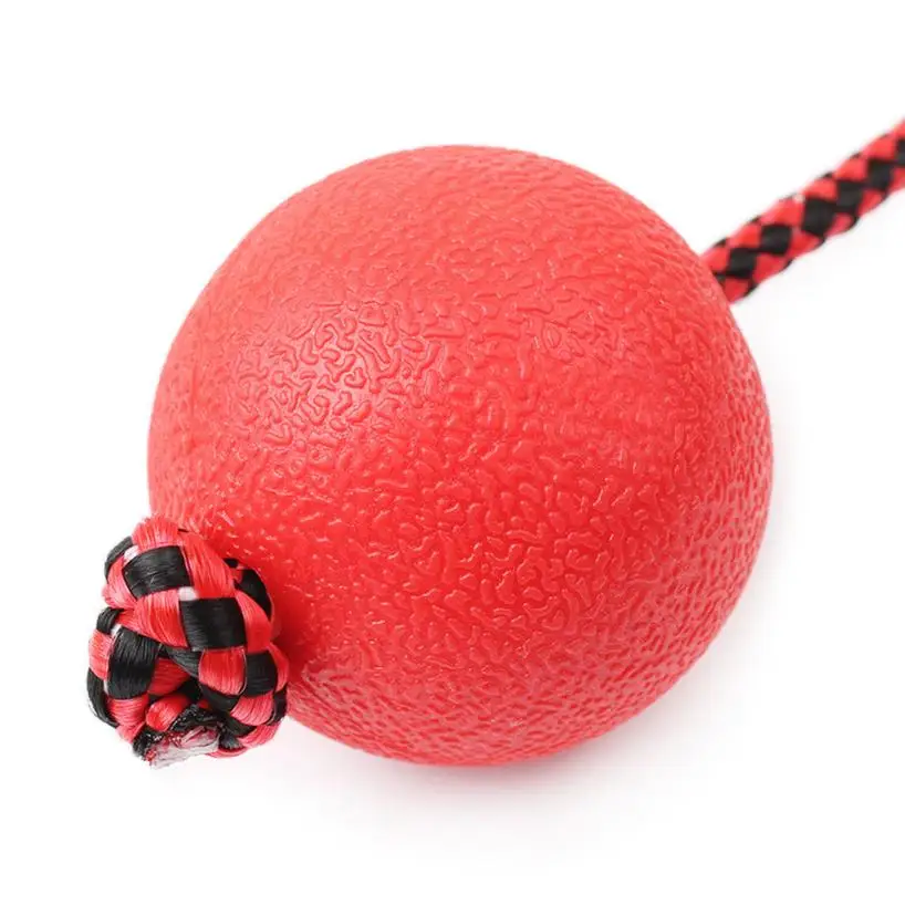 Dog Throw Tug Pull Chew Toy Ball Rope New Dog Toy Rubber Nylon Bounce