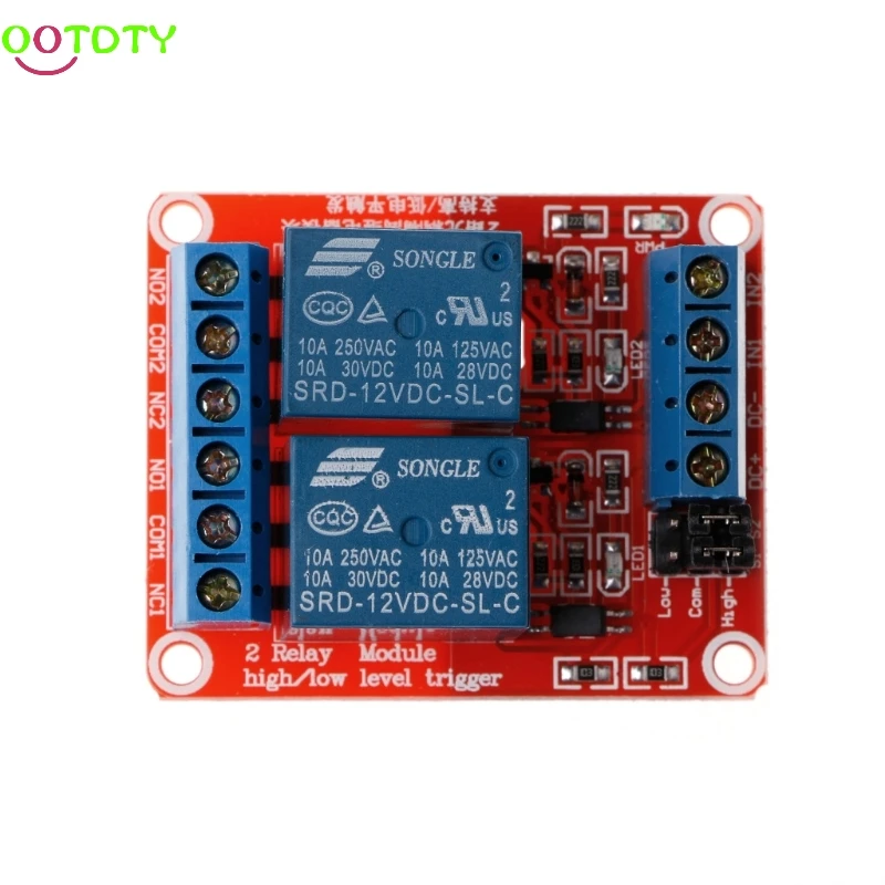 

1PC 12V 2 Channel Relay Module with Optocoupler Isolation Supports High and Low Trigger 828 Promotion