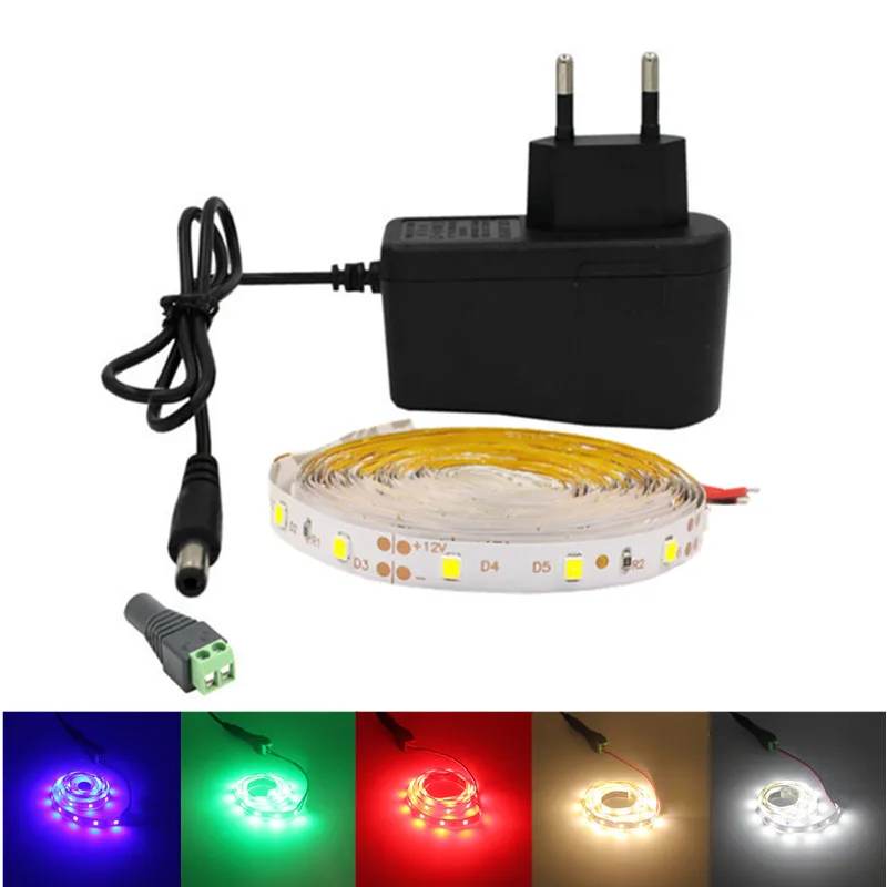 Светодиодная лента 5 м рулонов 2835smd светодиодный stirp цветная(RGB) Лента tiras гибкий неон 5050SMD светодиодный веревка светильник для гостиной 12v адресуемых