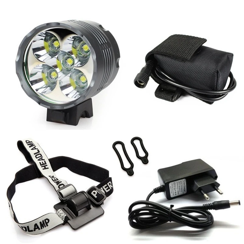 

Waterproof Lantern XM-L 5x T6 Bicycle Light Headlight 7000 Lumen LED Bike Light Lamp+ Headlamp 8.4V Charger 9600mAh Battery Pack