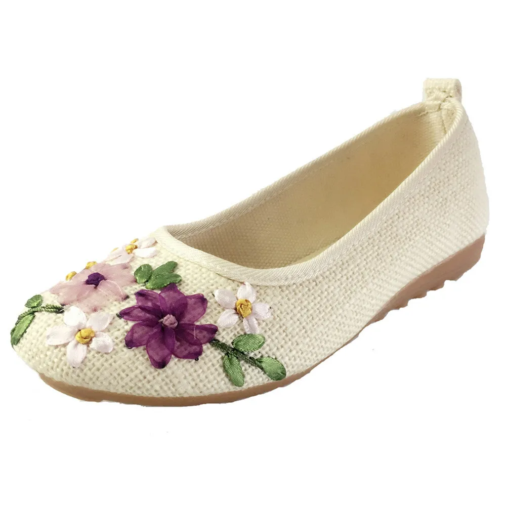 

Dropshipping Vintage embroidered flat shoes flower comfortable ballet flat shoes wholesale wholesale whatsapp +8613586826522 055