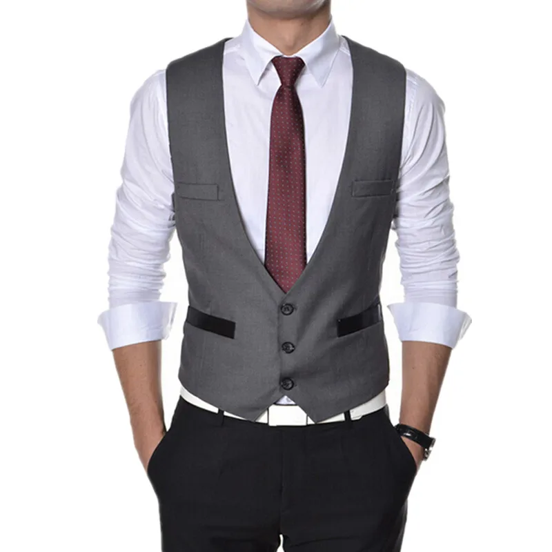 Mens Waistcoat Single breasted Suit Formal Men's High Quality ...