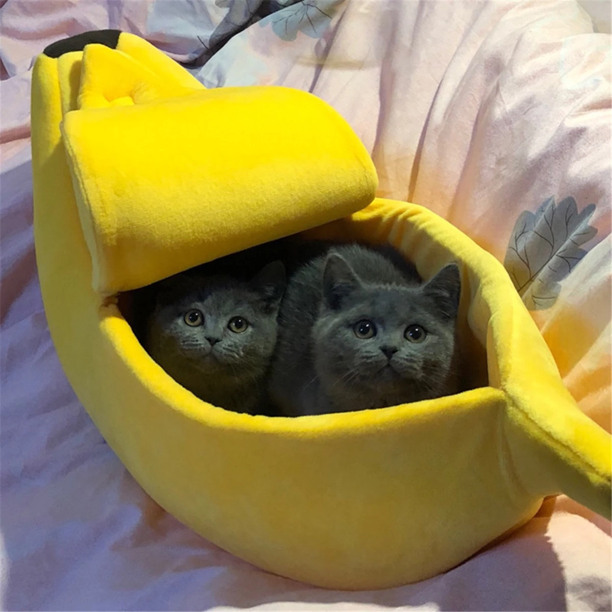 cama para gatos y perros pequeños Tubayia Cama para mascotas con forma de banana chinchillas M gatos hámsters 