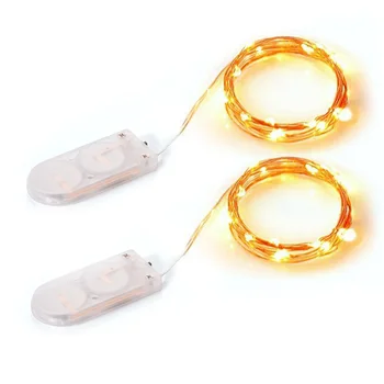 

2Pcs Mini LED Copper Wire Fairy Lights Battery Operated Led Christmas Light 2M 20 LEDs Garland String Light