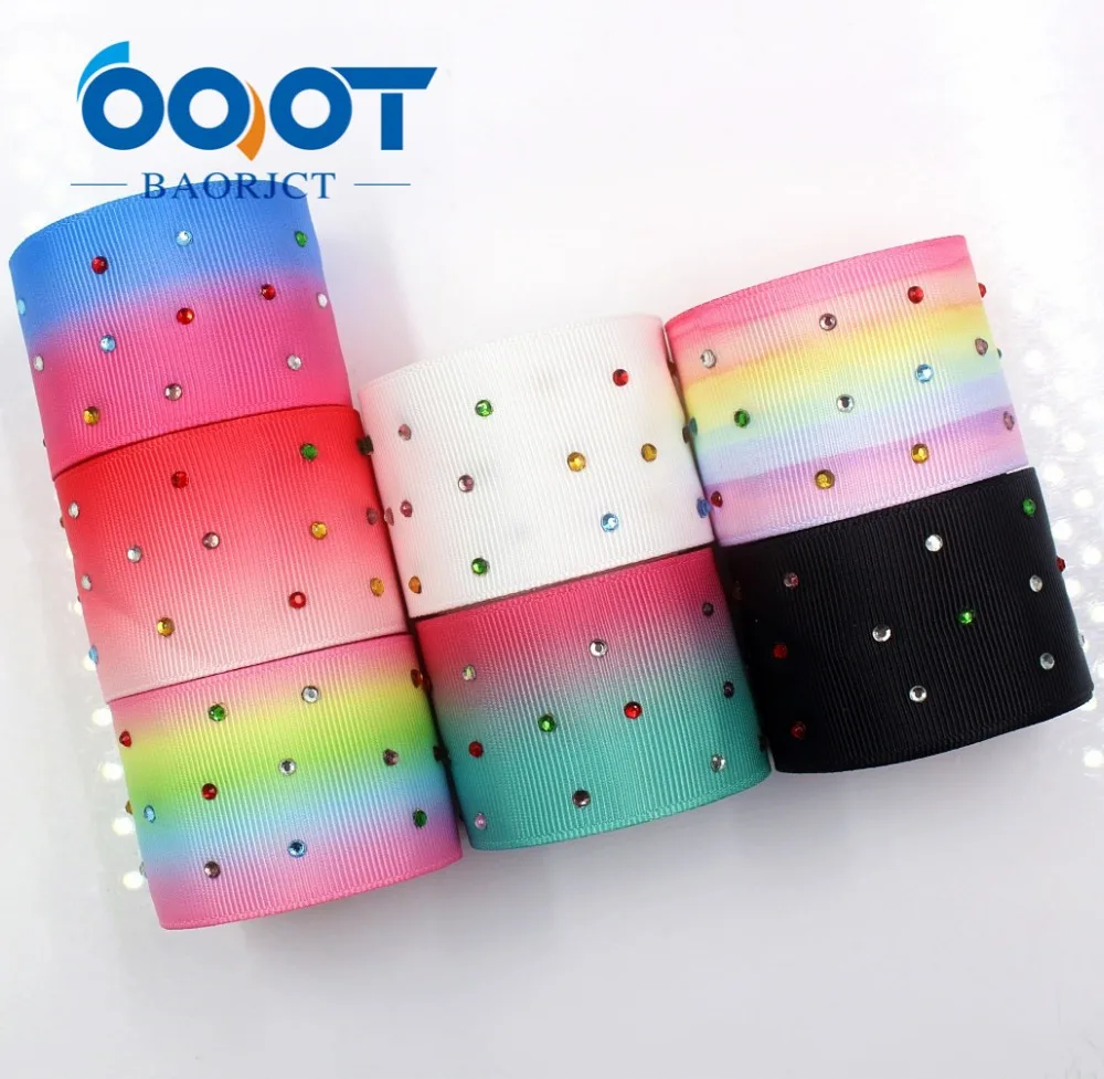 

OOOT BAORJCT I-181106-177,38mm 5yards color diamond Solid color Ribbons Thermal transfer Printed grosgrain,DIY wrapping material