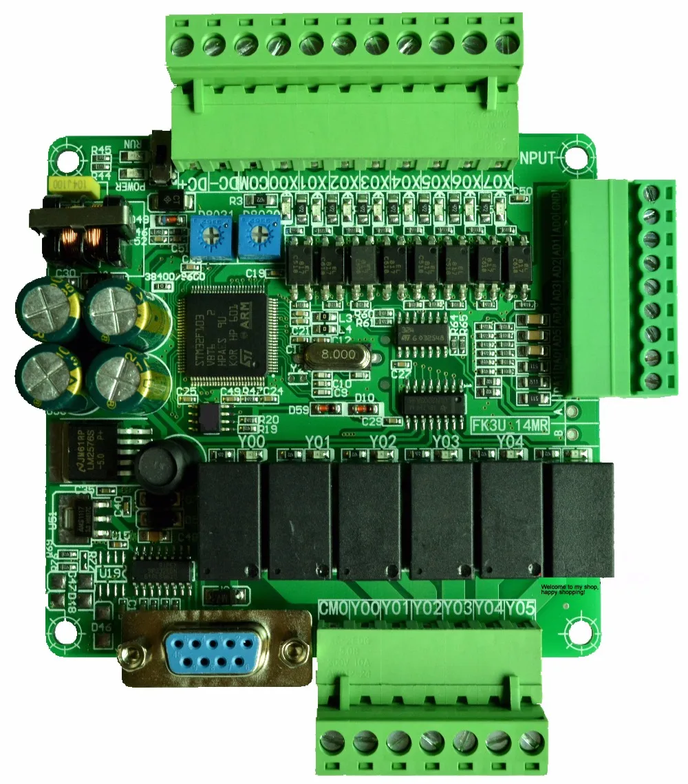 FX1N FX2N FX3U 14MR 6AD 2DA PLC RS232 RS485 Modbus RTU 24VDC для Mitsubishi PLC|Соединители| |
